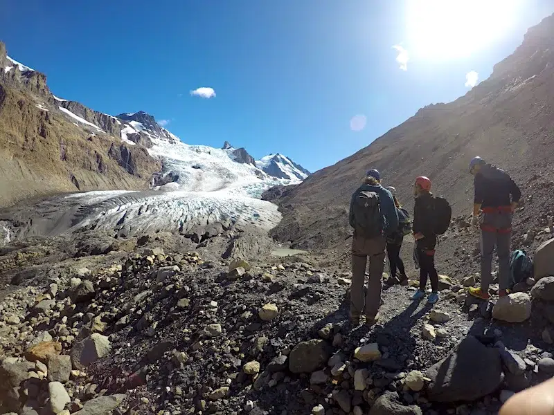 Trekking sobre hielo en el Glaciar Cagliero