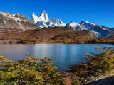 Autumn lenga trees facing Laguna Capri and the Fitz Roy massif